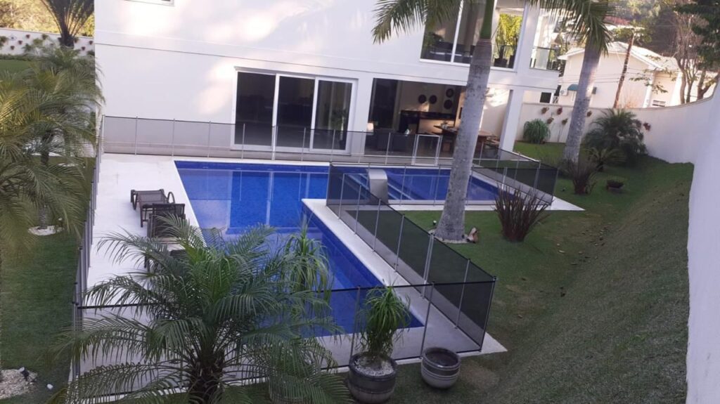 Cerca de alumínio anodizado preto 32mm